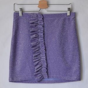 NWT Soaked In Luxury Metallic Lavender Frill Skirt